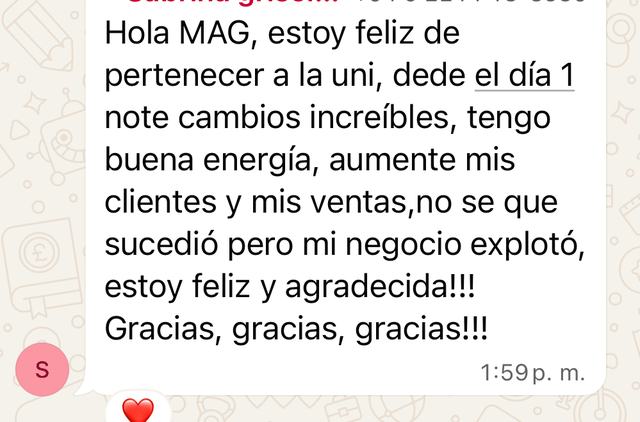 Mensaje de una alumna