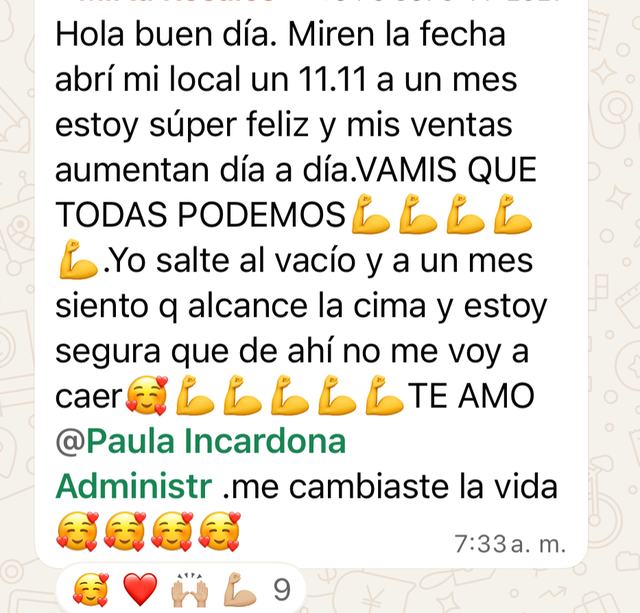 Mensaje de una alumna