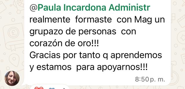 Mensaje de una alumna