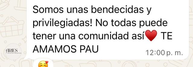 Mensaje de una alumna